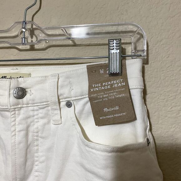 Madewell Jeans Women Size 27 White Perfect Vintage 90s High-Rise Raw-Hem Mom NWT - Picture 3 of 11